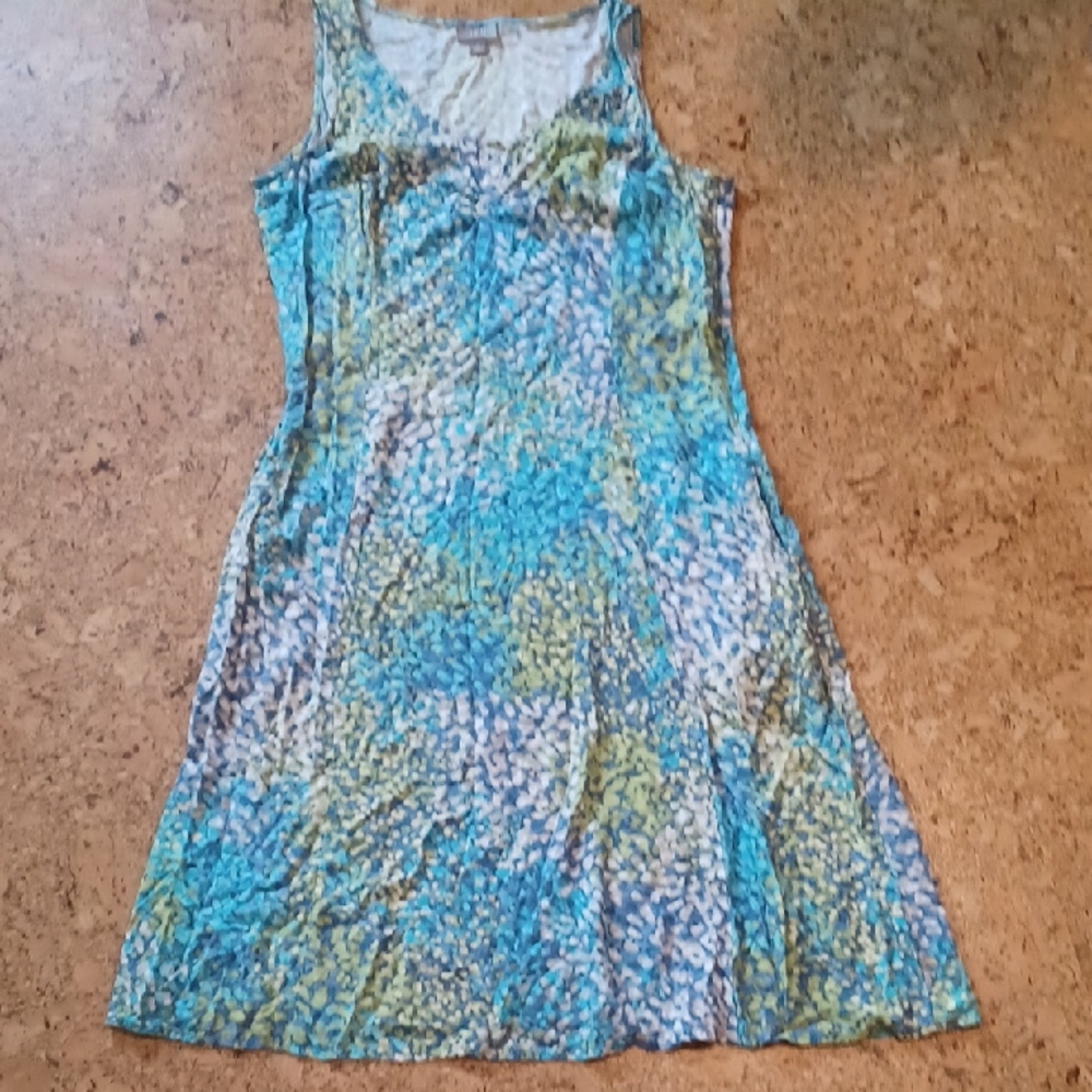 J. Jill Abstract Artsy Dot Tank Midi Sundress With Pockets Size 8
